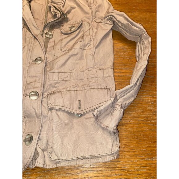 Loft Womens Beige Military Style Utility Jacket Size MP - Picture 2 of 5